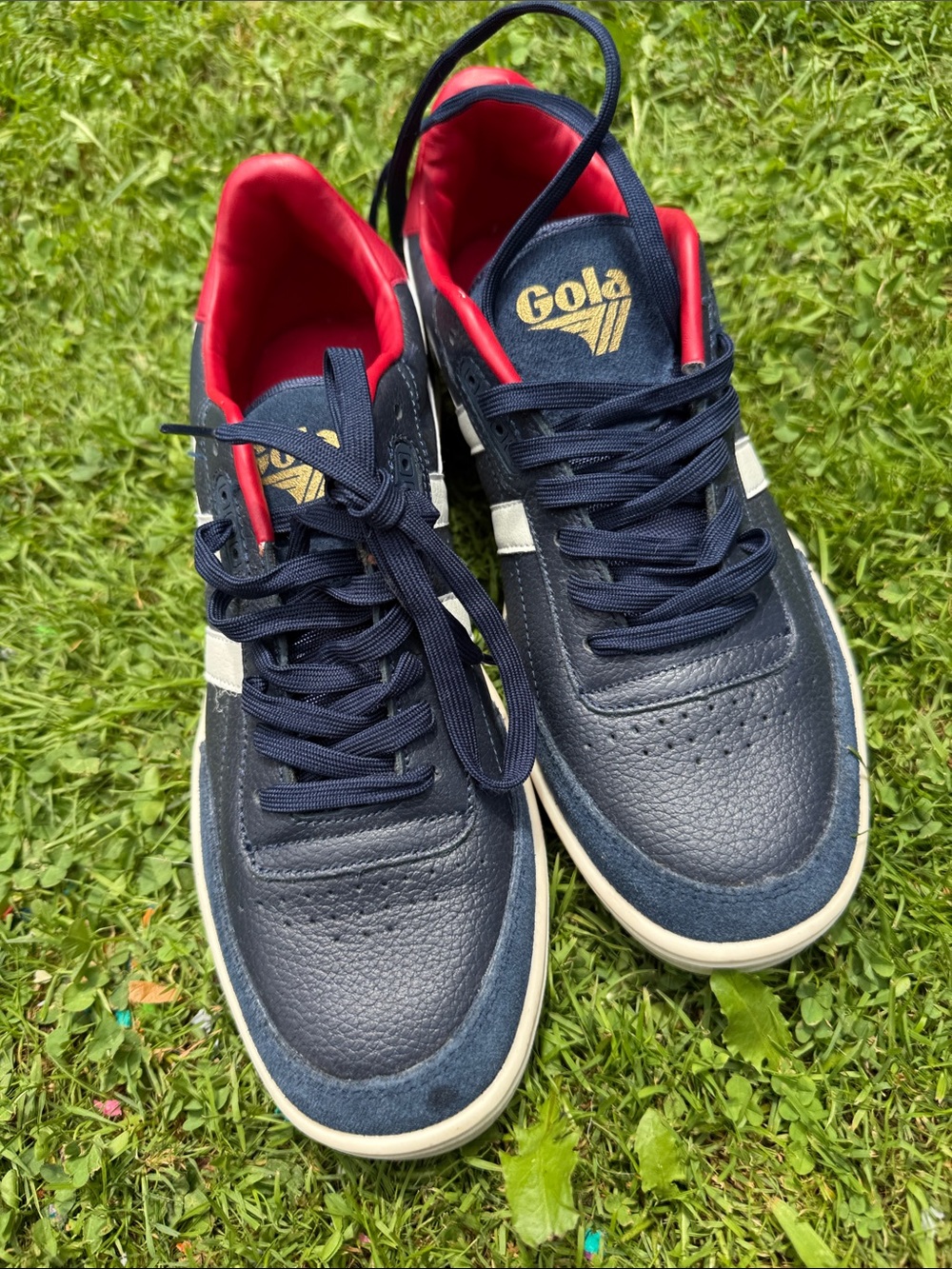 Gola Navy and Red Men's Leather Sneakers